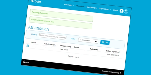 TU Delft reiskosten declaratiesoftware